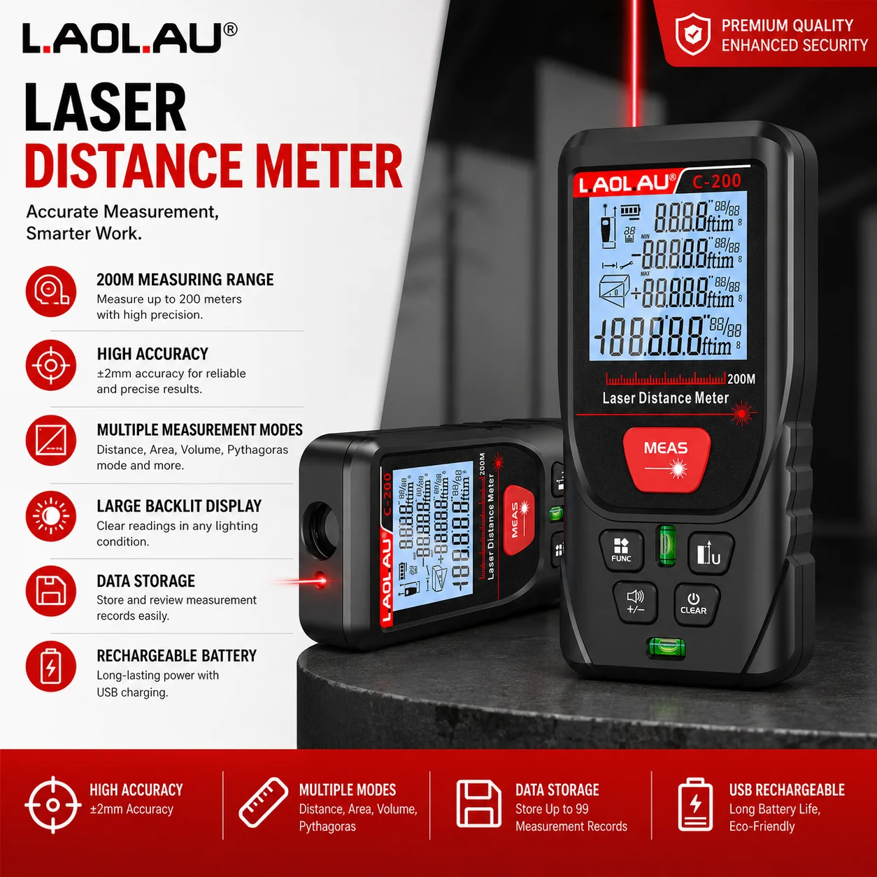 Цифровой лазерный дальномер LA – обзор и цена Industrial Laser Rangefinder