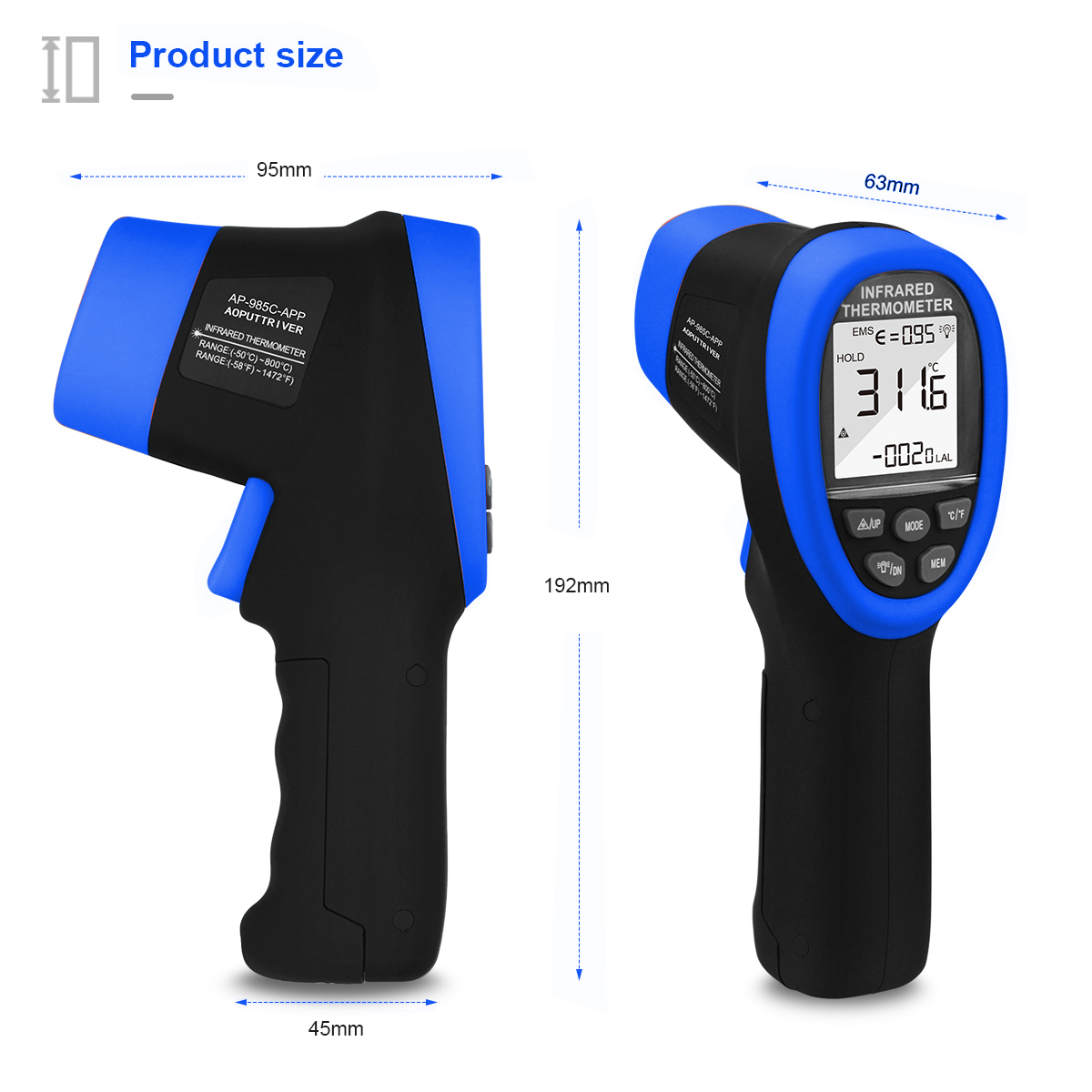 Инфракрасный термометр-пистоле – обзор и цена Industrial Laser Temperature Sensor